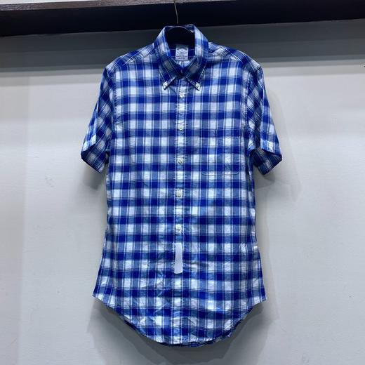 Brooks brothers/布克兄弟 男士纯棉格子短袖衬衫 商品图0