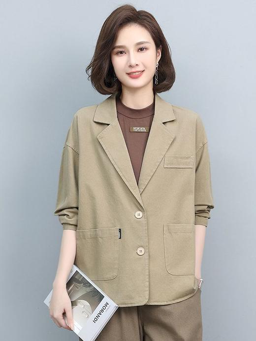 气质西装领外套女，春秋季上新时尚潮流复古文艺风纯色开衫HR-WY31179 商品图0