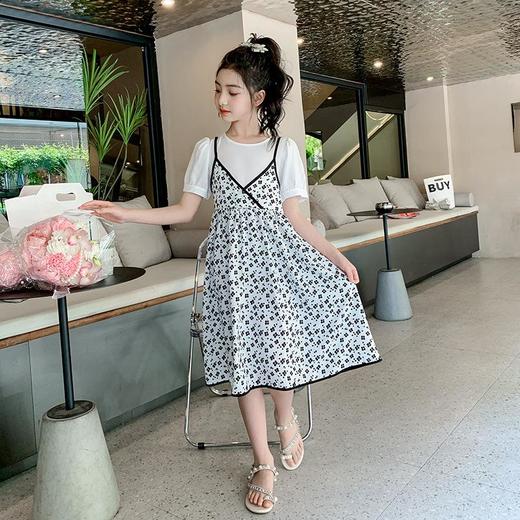 女童夏装碎花公主裙2023新款洋气女孩童装儿童裙子夏季雪纺连衣裙 商品图3