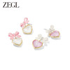 ZEGL粉色蝴蝶结爱心耳环女小众设计感高级耳钉2023年新款爆款耳饰 商品缩略图0