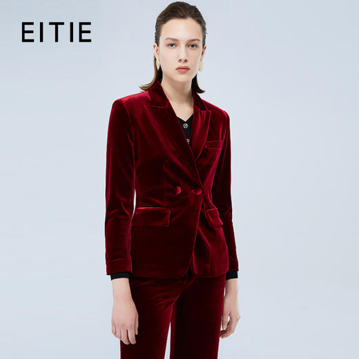 EITIE爱特爱秋季新款时尚百搭显瘦一粒扣外套女7503210 商品图0