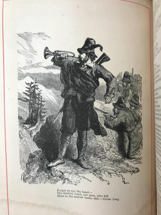 约19世纪后期 赫曼斯夫人诗集 8幅插图 全真皮精装32开 商品图7