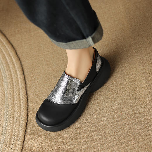 个性百搭，里外全皮撞色厚底单鞋MDY-M235-53 商品图2