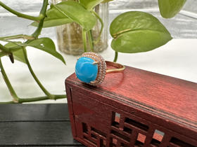 二手镶嵌18k玉石（蓝）