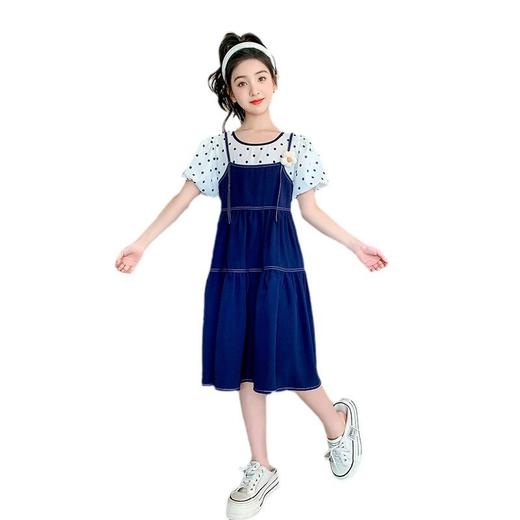 女童夏装连衣裙2023新款洋气女孩牛仔裙女大童裙子儿童夏季公主裙 商品图4
