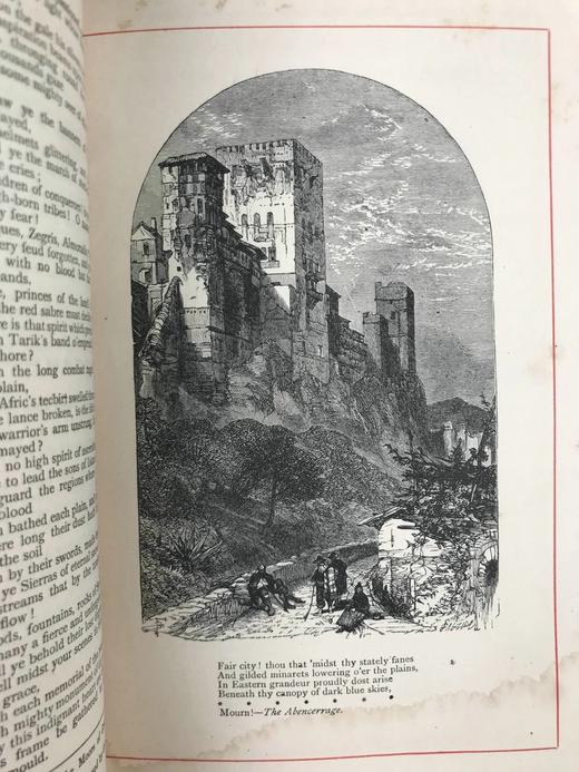 约19世纪后期 赫曼斯夫人诗集 8幅插图 全真皮精装32开 商品图6