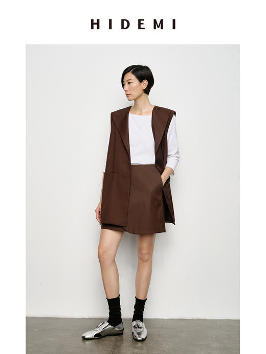 HIDEMI 翻领极简廓形西装式马夹 商品图9