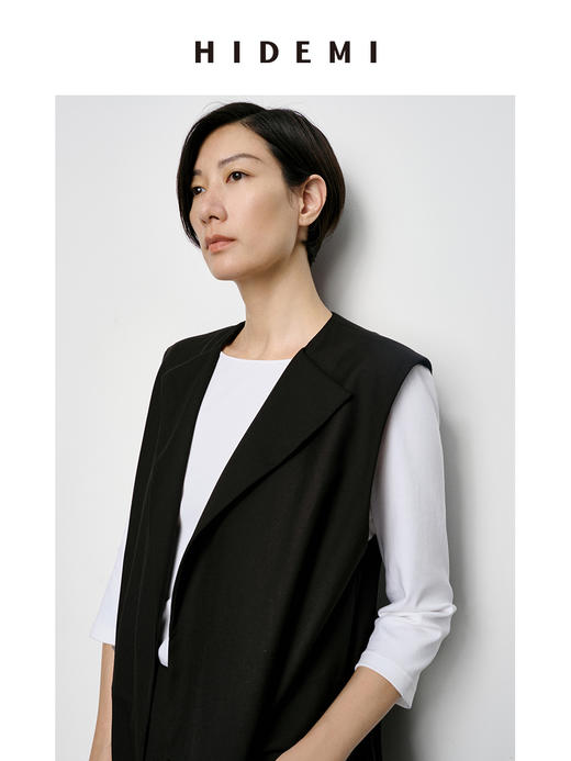 HIDEMI 翻领极简廓形西装式马夹 商品图8