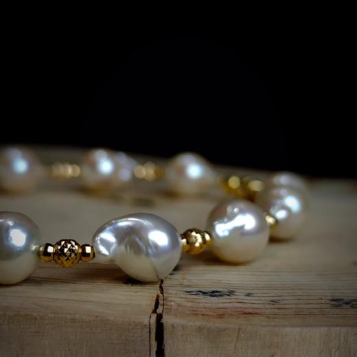 18k金镶嵌Akoya巴洛克风格手链 商品图6