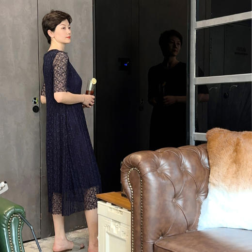 SAINT L’UCK/圣媛女装  气质休闲压褶蕾丝连衣裙SA220L64 商品图1