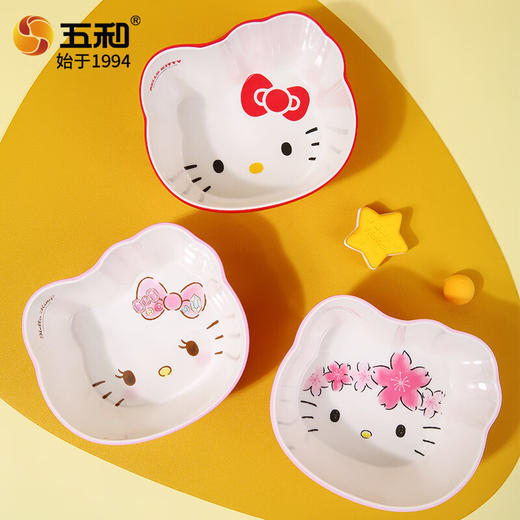 五和樱花凯蒂猫头型碗YKT-S169+五和樱花凯蒂猫勺子 商品图1