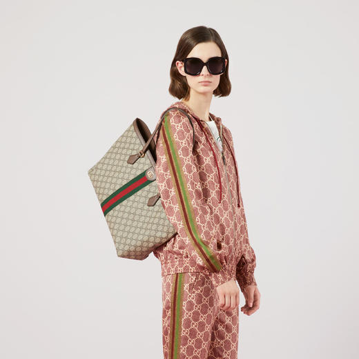 【二】GUCCI 古驰 女士 Ophidia系列 GG Supreme帆布中号托特包 混色 631685 96IWB 8745 商品图3