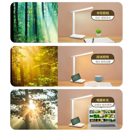 【专为读写设计！学习专用护眼台灯】一盏学生学习灯，提供舒适亮度与防眩光的设计，可折叠携带。轻松解决学生担忧的视力保护问题，还能当手机支架和小夜灯性价比高。 商品图1