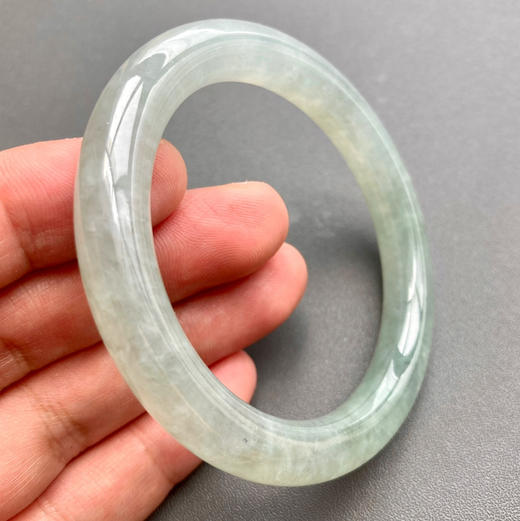 冰种淡晴水翡翠圆条手镯52 商品图8