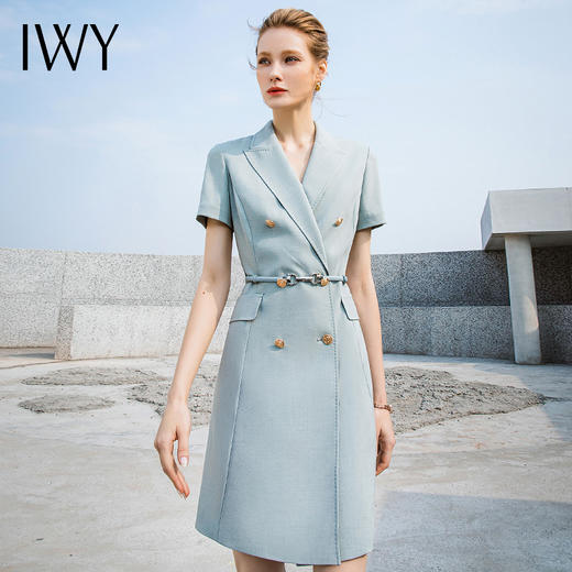 IWY/新款高端主持人上镜正装连衣裙女夏季短袖工作服A型232023Q1+232023D1 商品图0
