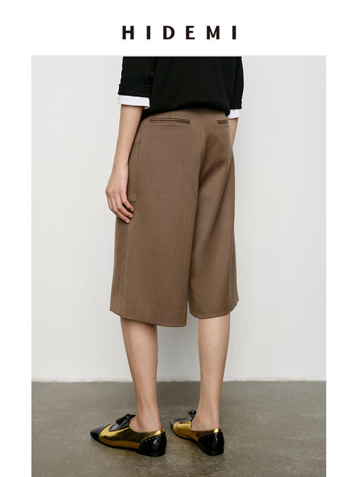 HIDEMI 显瘦极简中低腰中装感直筒中裤 卡其色/墨绿色/黑色 商品图8
