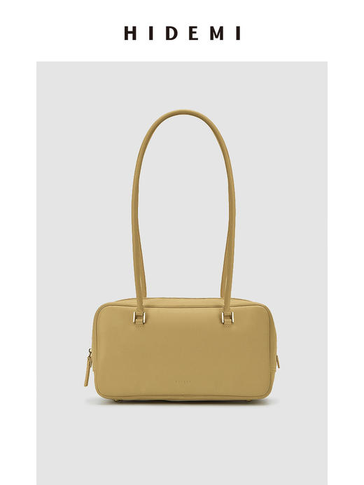 HIDEMI 牛皮波士顿两用包 可手提可腋下肩背/奶茶色 商品图4