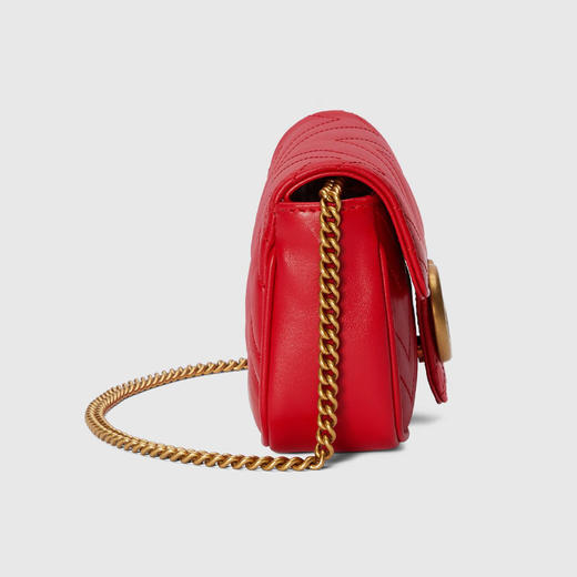 GUCCI 古驰 女士 GG Marmont系列 绗缝V型皮革超迷你手袋 红色 476433 DTDHT 6832 商品图1