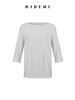 HIDEMI 经典简约一字领弧形领七分袖水洗棉T恤上衣 黑色/灰色/白色 商品缩略图13