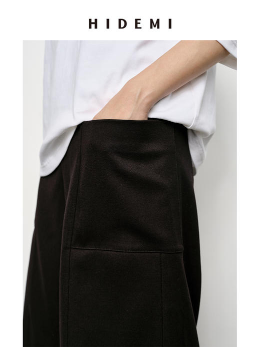 HIDEMI 显瘦极简中低腰中装感直筒中裤 卡其色/墨绿色/黑色 商品图6