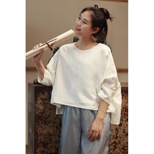 【线上专属】宽松套头衫（19708582-白色） 商品图2