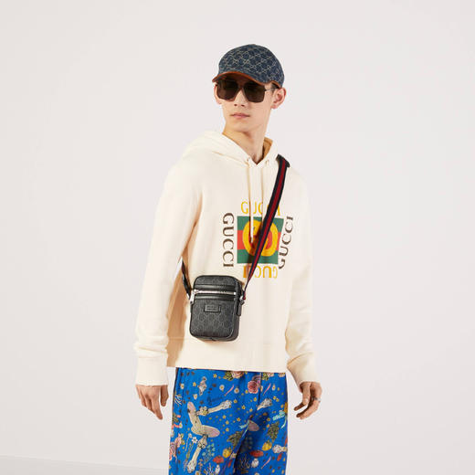 GUCCI 古驰 男士 GG Supreme帆布 邮差包 混色 682357 K5RLN 1095 商品图3