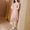 气质减龄，短袖蕾丝粉色连衣裙修身显瘦裙AHM-mmjp8517 商品缩略图2
