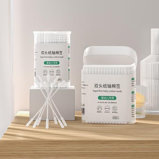 婴儿棉签耳勺掏耳鼻屎儿童婴幼新生儿宝宝专用超细小勺头棉棒盒装 商品图6
