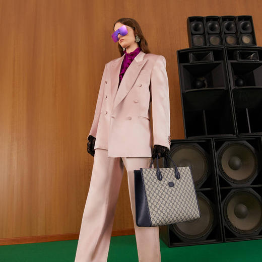 GUCCI 古驰 女士 GG Supreme帆布 互扣式双G中号托特包 混色 674148 9C2VN 4076 商品图3