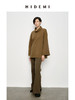 HIDEMI 极简廓形堆堆领立领logo刺绣款精梳棉长袖上衣 军绿色/锡器灰/白色 商品缩略图1