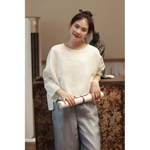 【线上专属】宽松套头衫（19708582-白色） 商品图0