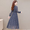 时尚气质长款高腰A字裙，蓝色碎花连衣裙QYM-KED-19808 -Y 商品缩略图2