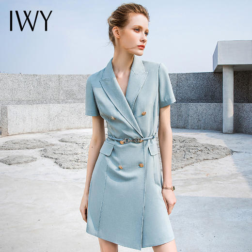IWY/新款高端主持人上镜正装连衣裙女夏季短袖工作服A型232023Q1+232023D1 商品图4
