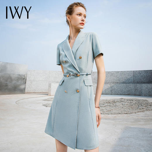 IWY/新款高端主持人上镜正装连衣裙女夏季短袖工作服A型232023Q1+232023D1 商品图1