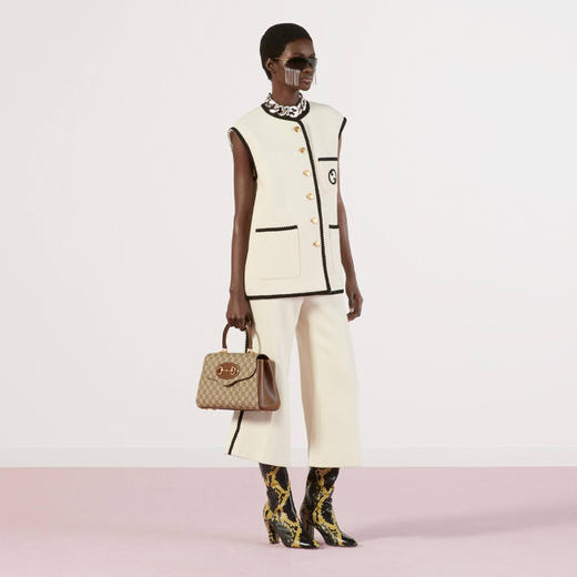 【一】GUCCI 古驰 女士 马衔扣1955系列 GG Supreme帆布中号提挎包 混色 702049 9AAAJ 8563 商品图3