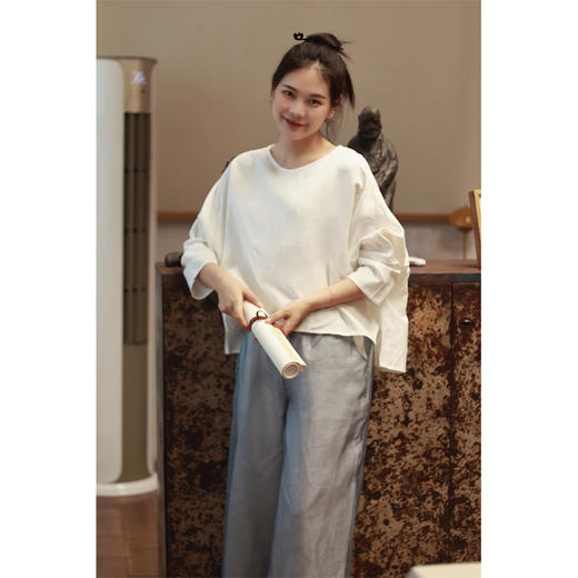 【线上专属】宽松套头衫（19708582-白色） 商品图3