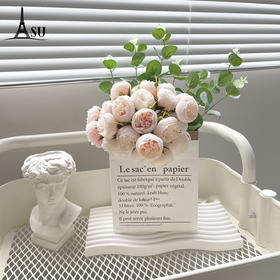 阿素 仿真山茶花花束摄影拍照道具客厅房间室内摆件氛围感装饰品