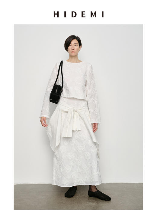 HIDEMI 立体软雕塑花朵系列短款上衣/半身裙 商品图0