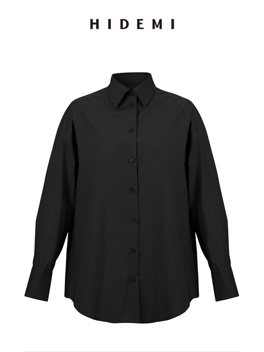 HIDEMI 经典极简廓形款水洗棉衬衫 砖红色/黑色/海鸥灰绿/浅豆绿 商品图10