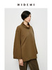 HIDEMI 极简廓形堆堆领立领logo刺绣款精梳棉长袖上衣 军绿色/锡器灰/白色 商品缩略图3