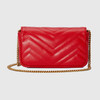 GUCCI 古驰 女士 GG Marmont系列 绗缝V型皮革超迷你手袋 红色 476433 DTDHT 6832 商品缩略图2