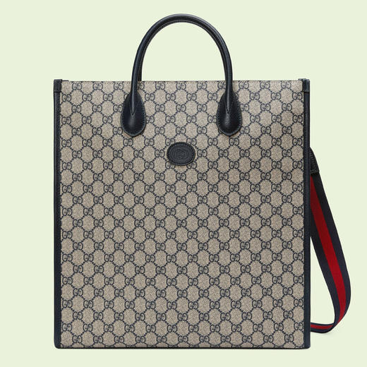 GUCCI 古驰 男士 GG Supreme帆布 互扣式双G中号托特包 混色 674155 9C2VN 4076 商品图0