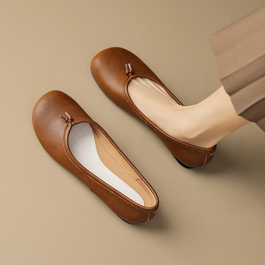 纯色简约，超软超舒适里外全皮平底单鞋LGYZ-327-3 商品图10