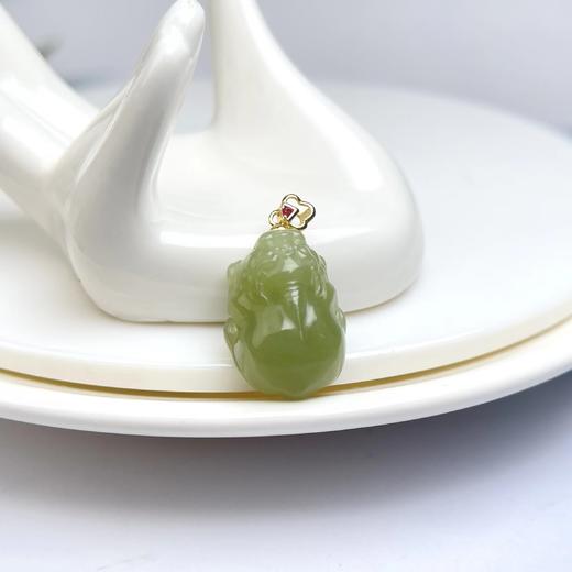 S925和田玉吊坠-青黄口貔貅 商品图0