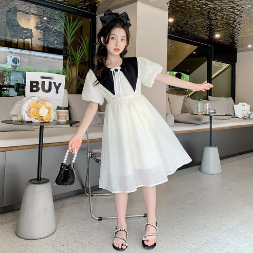 女童夏装连衣裙2023新款网红儿童泡泡袖裙子夏季学院风女孩公主裙 商品图1