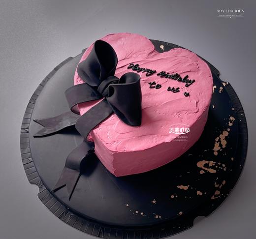 Black Pink 黑粉爱心纪念蛋糕 商品图0