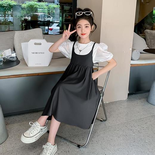 女童夏装连衣裙2023新款女孩裙子童装儿童夏季公主裙吊带裙两件套 商品图3