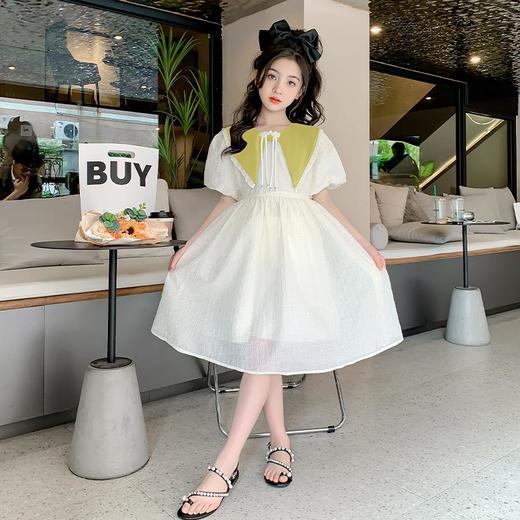 女童夏装连衣裙2023新款网红儿童泡泡袖裙子夏季学院风女孩公主裙 商品图2