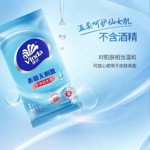 维达杀菌卫生湿巾10片清洁便携式独立包装免洗成人湿纸巾湿巾温和无刺激湿纸巾1包 商品图3