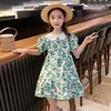女童碎花连衣裙夏装2022新款洋气女孩大童棉质公主裙薄款儿童裙子 商品缩略图1